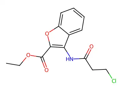 Ethyl 3-[(3-chloro-1-oxopropyl)amino]-2-benzofurancarboxylate structure