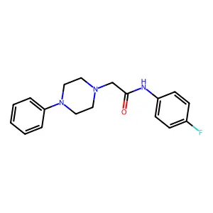 N-(4-fluorophenyl)-2-(4-phenylpiperazin-1-yl)acetamide structure