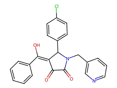 4-Benzoyl-5-(4-chlorophenyl)-3-hydroxy-1-(pyridin-3-ylmethyl)-1,5-dihydro-2h-pyrrol-2-one structure