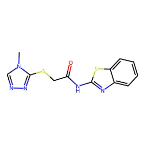 N-(1,3-benzothiazol-2-yl)-2-[(4-methyl-1,2,4-triazol-3-yl)sulfanyl]acetamide structure