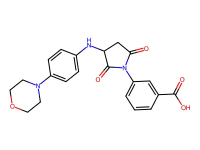 3-(3-{[4-(Morpholin-4-yl)phenyl]amino}-2,5-dioxopyrrolidin-1-yl)benzoic acid structure