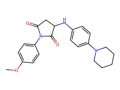 1-(4-Methoxyphenyl)-3-((4-(piperidin-1-yl)phenyl)amino)pyrrolidine-2,5-dione structure