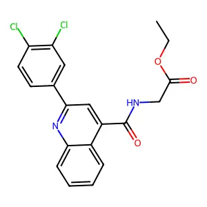 Ethyl 2-[[2-(3,4-dichlorophenyl)quinoline-4-carbonyl]amino]acetate structure