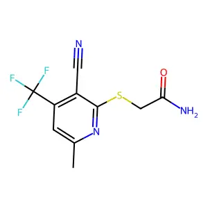 2-[3-Cyano-6-methyl-4-(trifluoromethyl)pyridin-2-yl]sulfanylacetamide structure