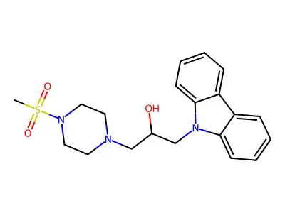 1-Carbazol-9-yl-3-(4-methylsulfonylpiperazin-1-yl)propan-2-ol structure