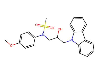 N-(3-carbazol-9-yl-2-hydroxypropyl)-N-(4-methoxyphenyl)methanesulfonamide structure