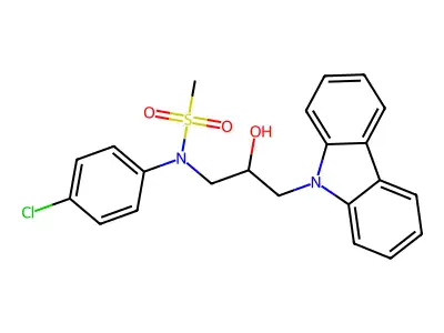N-[3-(9H-carbazol-9-yl)-2-hydroxypropyl]-N-(4-chlorophenyl)methanesulfonamide structure