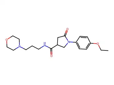 1-(4-ethoxyphenyl)-N-[3-(4-morpholinyl)propyl]-5-oxo-3-pyrrolidinecarboxamide structure