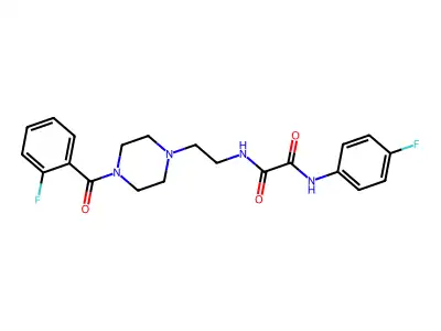 N-[2-[4-(2-fluorobenzoyl)piperazin-1-yl]ethyl]-N'-(4-fluorophenyl)oxamide structure