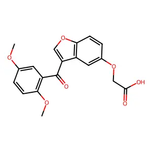 {[3-(2,5-Dimethoxybenzoyl)-1-benzofuran-5-yl]oxy}acetic acid structure