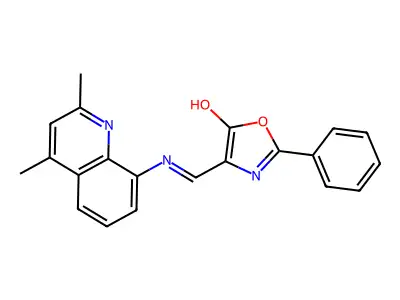 4-{[(2,4-dimethyl-8-quinolinyl)amino]methylene}-2-phenyl-1,3-oxazol-5(4H)-one structure