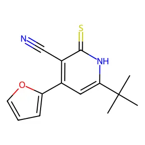 6-Tert-butyl-4-(2-furyl)-2-sulfanylnicotinonitrile structure