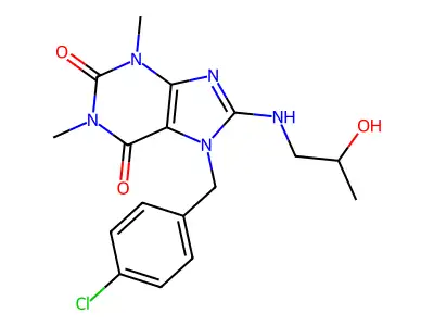 7-[(4-Chlorophenyl)methyl]-8-(2-hydroxypropylamino)-1,3-dimethylpurine-2,6-dione structure