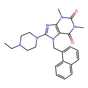 8-(4-Ethylpiperazin-1-yl)-1,3-dimethyl-7-(naphthalen-1-ylmethyl)purine-2,6-dione structure