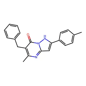 6-benzyl-5-methyl-2-(4-methylphenyl)pyrazolo[1,5-a]pyrimidin-7(4H)-one structure