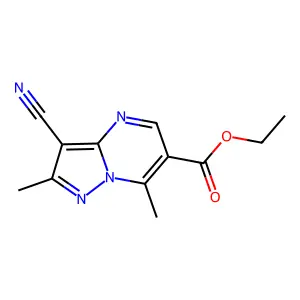 Ethyl 3-cyano-2,7-dimethylpyrazolo[1,5-a]pyrimidine-6-carboxylate structure