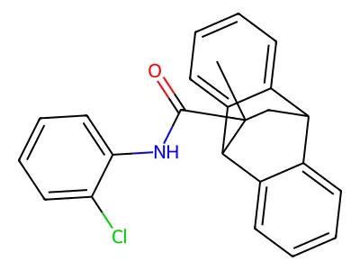 N-(2-chlorophenyl)-11-methyl-9,10-dihydro-9,10-ethanoanthracene-11-carboxamide structure