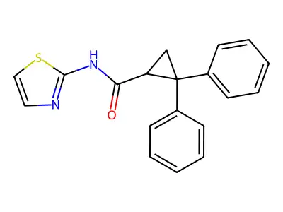 2,2-diphenyl-N-(1,3-thiazol-2-yl)cyclopropanecarboxamide structure
