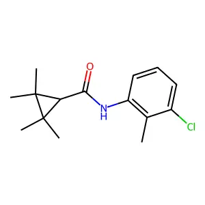 N-(3-chloro-2-methylphenyl)-2,2,3,3-tetramethylcyclopropane-1-carboxamide structure
