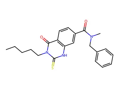 N-benzyl-N-methyl-4-oxo-3-pentyl-2-sulfanylidene-1H-quinazoline-7-carboxamide structure