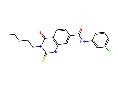 N-(3-chlorophenyl)-4-oxo-3-pentyl-2-sulfanylidene-1H-quinazoline-7-carboxamide structure