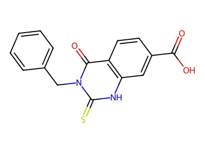 3-benzyl-4-oxo-2-sulfanylidene-1H-quinazoline-7-carboxylic Acid structure