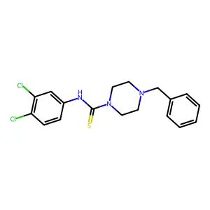 4-benzyl-N-(3,4-dichlorophenyl)piperazine-1-carbothioamide structure