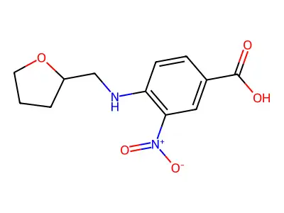 3-Nitro-4-[(tetrahydro-2-furanylmethyl)amino]-benzoic acid structure