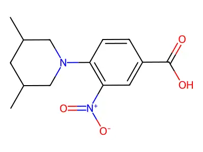 4-(3,5-Dimethylpiperidin-1-yl)-3-nitrobenzoic acid structure