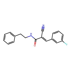 2-cyano-3-(3-fluorophenyl)-N-(2-phenylethyl)prop-2-enamide structure