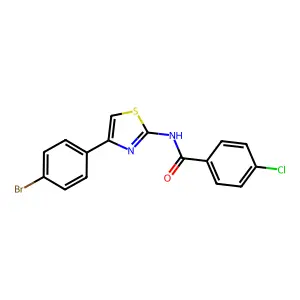 N-[4-(4-bromophenyl)-1,3-thiazol-2-yl]-4-chlorobenzamide structure