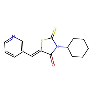 3-Cyclohexyl-5-pyridin-3-ylmethylene-2-thioxo-thiazolidin-4-one structure