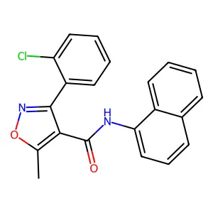 3-(2-chlorophenyl)-5-methyl-N-naphthalen-1-yl-1,2-oxazole-4-carboxamide structure