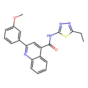 N-(5-ethyl-1,3,4-thiadiazol-2-yl)-2-(3-methoxyphenyl)quinoline-4-carboxamide structure