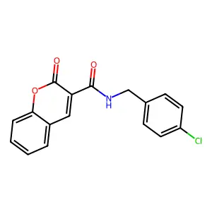 N-(4-chlorobenzyl)-2-oxo-2H-chromene-3-carboxamide structure