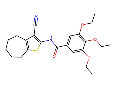 N-(3-cyano-5,6,7,8-tetrahydro-4H-cyclohepta[b]thiophen-2-yl)-3,4,5-triethoxybenzamide structure