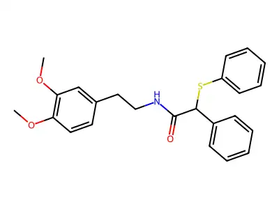 N-[2-(3,4-dimethoxyphenyl)ethyl]-2-phenyl-2-(phenylsulfanyl)acetamide structure