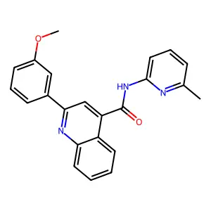 2-(3-methoxyphenyl)-N-(6-methylpyridin-2-yl)quinoline-4-carboxamide structure