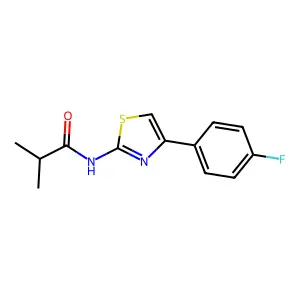 N-[4-(4-fluorophenyl)-1,3-thiazol-2-yl]-2-methylpropanamide structure