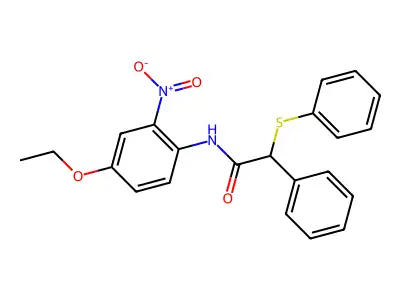 N-(4-ethoxy-2-nitrophenyl)-2-phenyl-2-phenylsulfanylacetamide structure