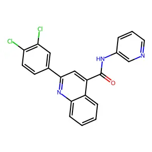 2-(3,4-dichlorophenyl)-N-pyridin-3-ylquinoline-4-carboxamide structure