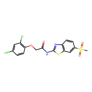 2-(2,4-dichlorophenoxy)-N-(6-methylsulfonyl-1,3-benzothiazol-2-yl)acetamide structure