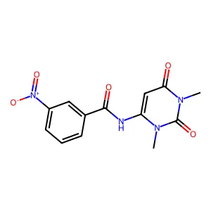 N-(1,3-dimethyl-2,6-dioxopyrimidin-4-yl)-3-nitrobenzamide structure