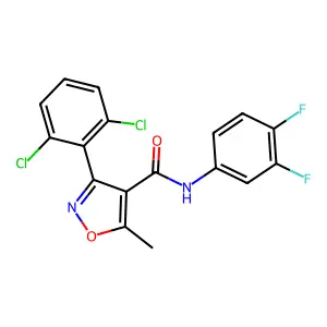 3-(2,6-dichlorophenyl)-N-(3,4-difluorophenyl)-5-methyl-1,2-oxazole-4-carboxamide structure