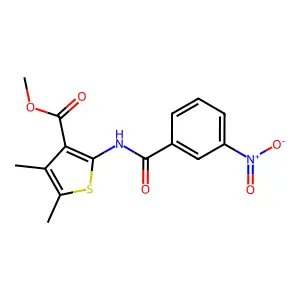 Methyl 4,5-dimethyl-2-(3-nitrobenzamido)thiophene-3-carboxylate structure
