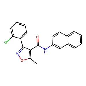 3-(2-chlorophenyl)-5-methyl-N-naphthalen-2-yl-1,2-oxazole-4-carboxamide structure