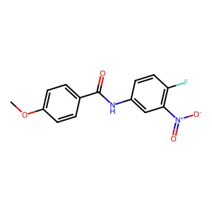 N-(4-fluoro-3-nitrophenyl)-4-methoxybenzamide structure
