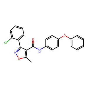 3-(2-chlorophenyl)-5-methyl-N-(4-phenoxyphenyl)-1,2-oxazole-4-carboxamide structure