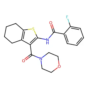 2-fluoro-N-[3-(morpholine-4-carbonyl)-4,5,6,7-tetrahydro-1-benzothiophen-2-yl]benzamide structure