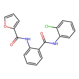 N-{2-[(2-chloroanilino)carbonyl]phenyl}-2-furamide structure